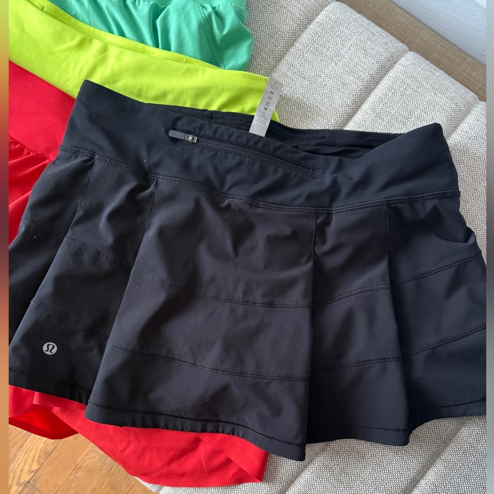 Lululemon Pace Rival Black Skort Size 6 Tennis Athleisure